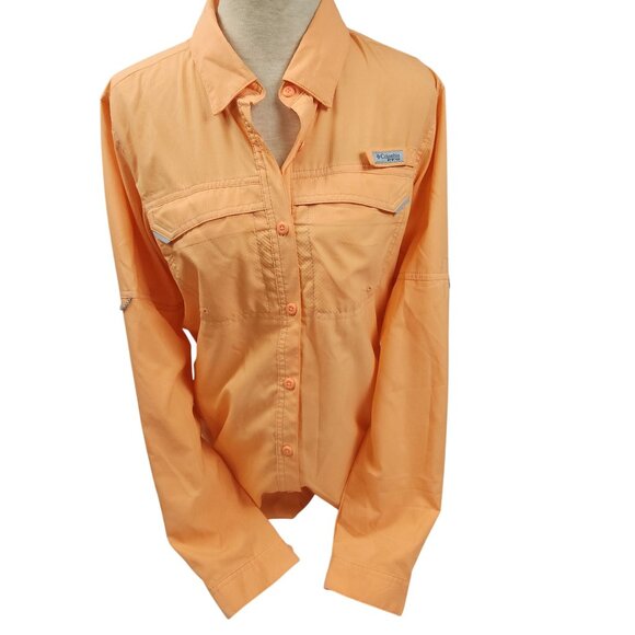 Columbia Performance Fishing Gear Lo Drag Long Sleeve Shirt Bright Nectar Women - Picture 1 of 10